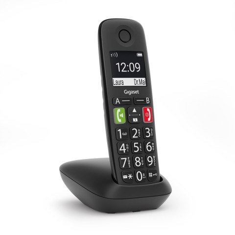 Gigaset E290 czarny CLIP GAP telefon stajonarny bezprzewodowy dla seniora