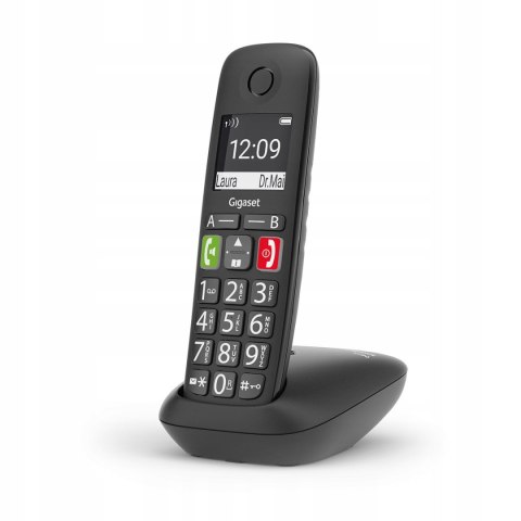Gigaset E290 czarny CLIP GAP telefon stajonarny bezprzewodowy dla seniora