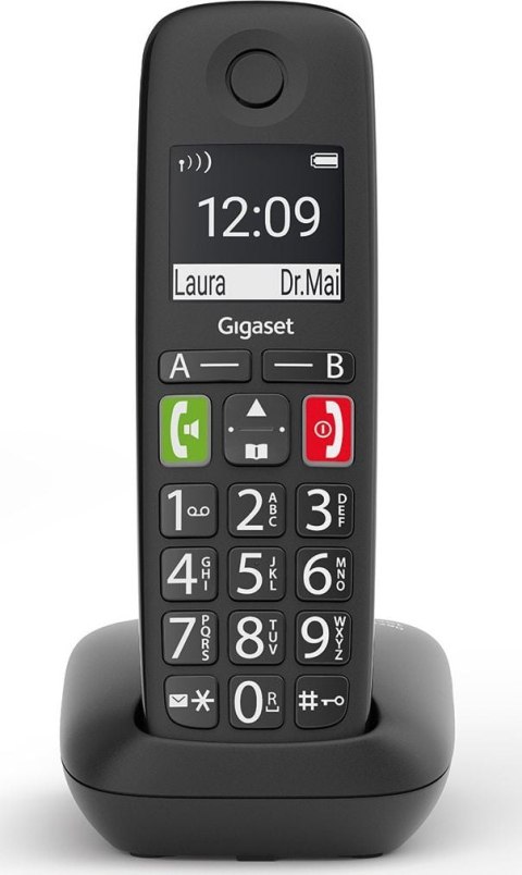 Gigaset E290 czarny CLIP GAP telefon stajonarny bezprzewodowy dla seniora