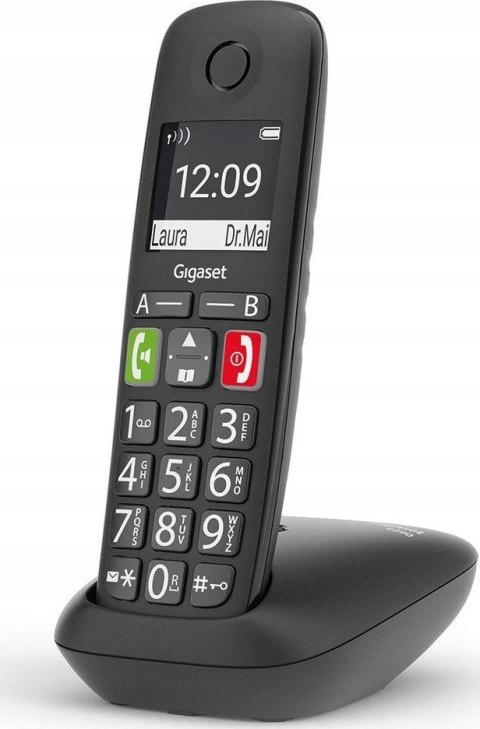 Gigaset E290 czarny CLIP GAP telefon stajonarny bezprzewodowy dla seniora