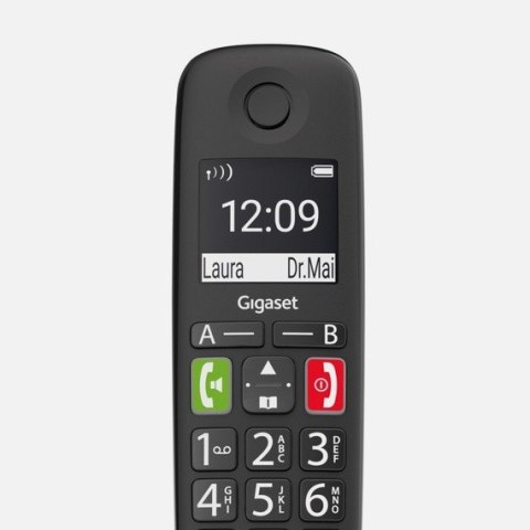 Gigaset E290 czarny CLIP GAP telefon stajonarny bezprzewodowy dla seniora