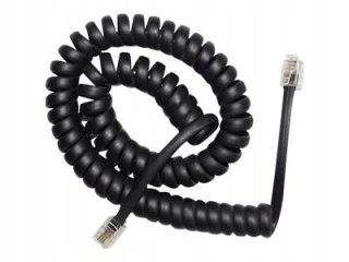 Kabel telefoniczny słuchawkowy skrętny RJ10 4P4C czarny 2m