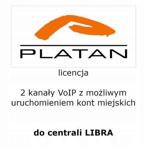 Licencja na 2 kanały VoIP do central Platan LIBRA