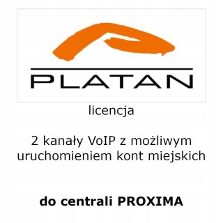 Licencja na 2 kanały VoIP do central Platan PROXIMA