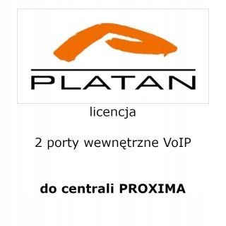Licencja na 2 porty wewnętrzne VoIP do central Platan PROXIMA