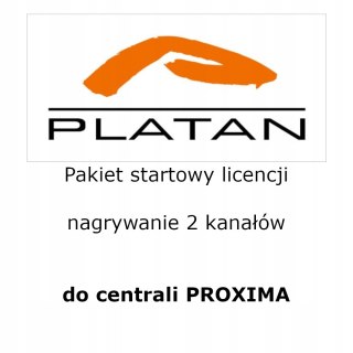 Pakiet startowy licencji na nagrywanie 2 kanałów do central Platan PROXIMA