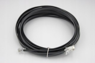 Przejściówka RJ45 - RJ11 przewód telefoniczny 4P czarny 7,5m