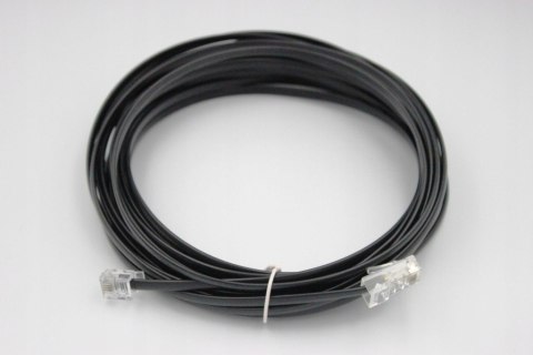 Przejściówka RJ45 - RJ11 przewód telefoniczny 4P czarny 7,5m