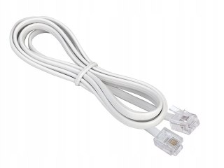 Przewód telefoniczny RJ11 - RJ11 biały 6P4C płaski kabel 1,5m
