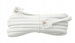 Przewód telefoniczny RJ11 - RJ11 biały 6P4C płaski kabel 3m