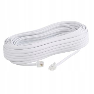 Przewód telefoniczny RJ11 - RJ11 biały 6P4C płaski kabel 5m