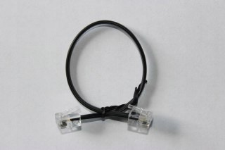 Przewód telefoniczny RJ11 - RJ11 czarny 6P4C płaski kabel 0,2m