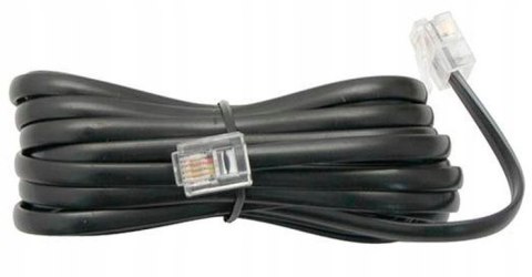 Przewód telefoniczny RJ11 - RJ11 czarny 6P4C płaski kabel 7m