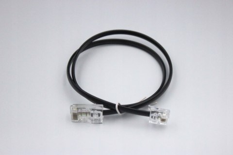 Przewód telefoniczny RJ45 - RJ11 płaski 4 żyłowy 8P4C - 6P4C czarny 0,5m