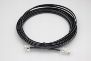 Przewód telefoniczny RJ45 - RJ11 płaski 4 żyłowy 8P4C - 6P4C czarny 5m