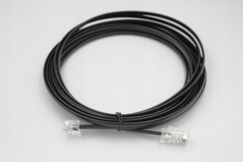 Przewód telefoniczny RJ45 - RJ11 płaski 4 żyłowy 8P4C - 6P4C czarny 5m